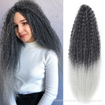Ombre Synthetic Crochet Braiding Hair Extensions Marley Hair for Women Afro Curls Synthetic Crochet Afro Hair Yaki Kinky Curly